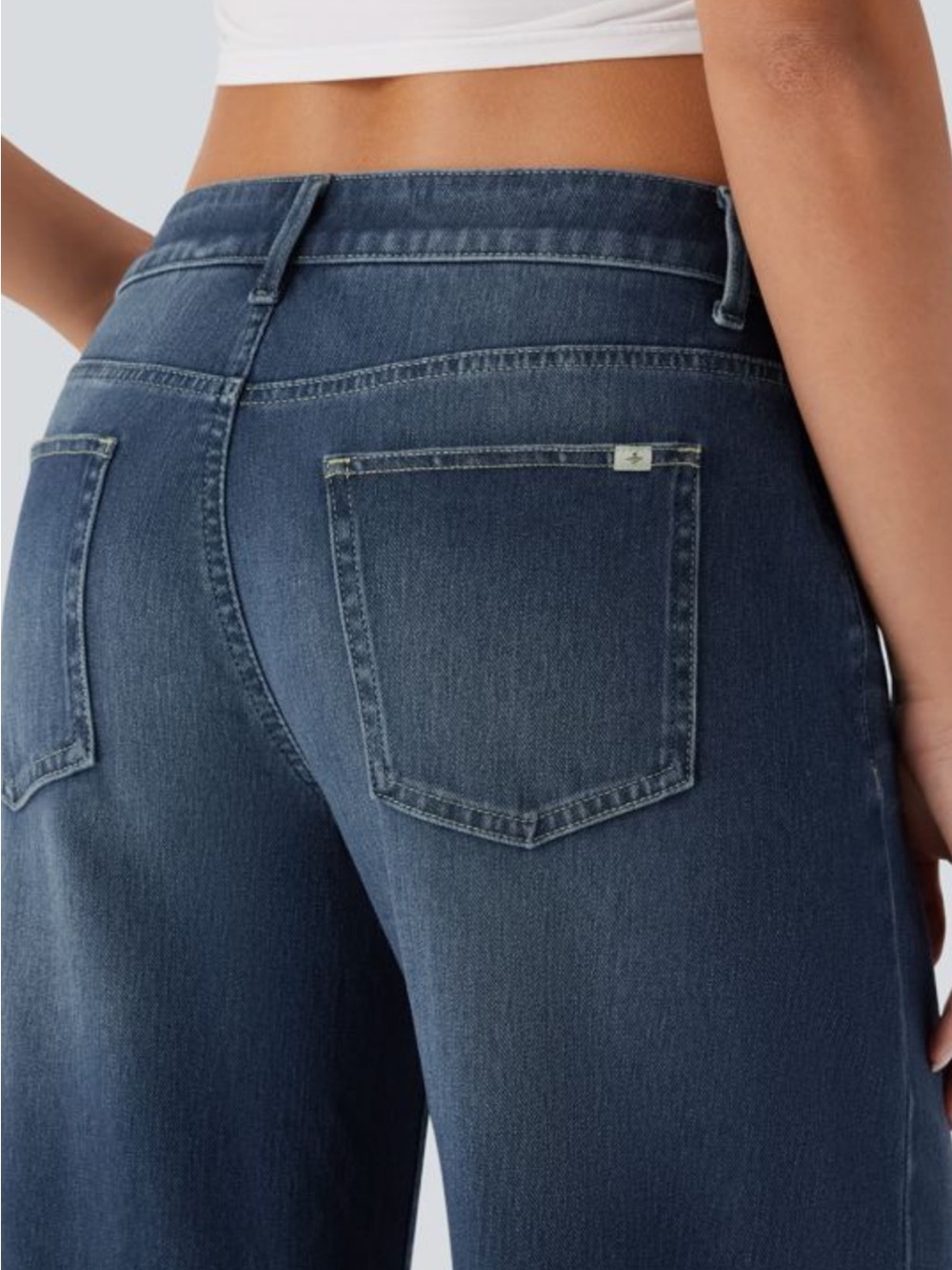 Halara Flex Asymmetrical Low Rise Wide Leg Jeans - Picture 3 of 9